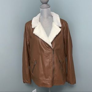 TORRID Sherpa Lined Moto brown jacket women’s plus size 3X NWT winter coat